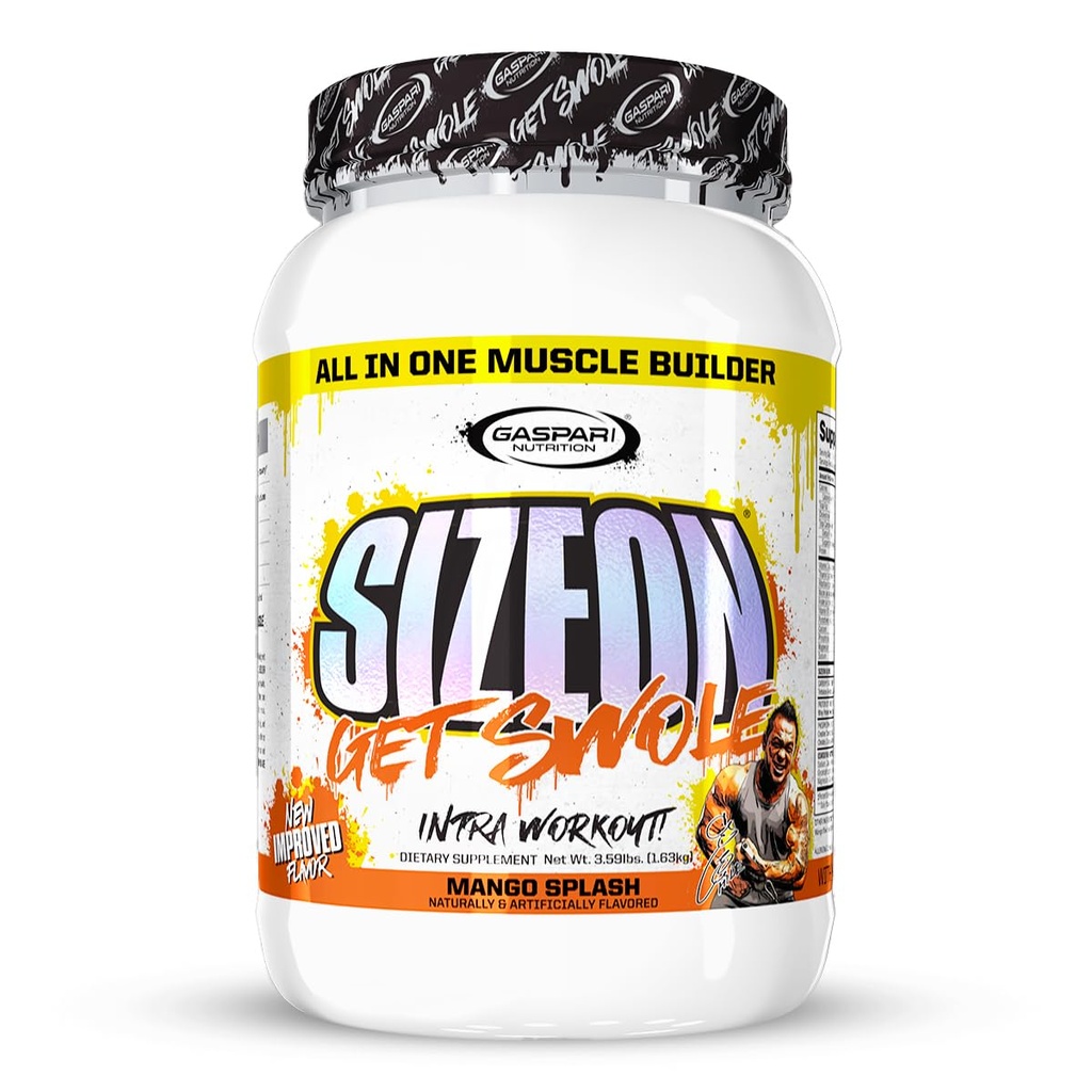 Gaspari Nutrition SizeOn, The Ultimate Hybrid Intra-Workout Amino Acid & Creatine Formula, Increased Muscle Volume & Muscle Recovery (3.59 Pounds, Mango Splash)