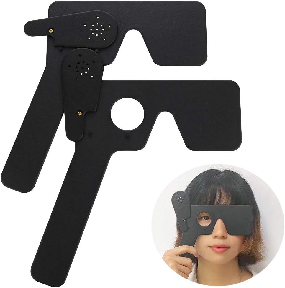 2 Pack Ophthalmic Eye Occluder for Ophthalmologists, Optometrists and Orthoptists Eye Exam Tool (Black)