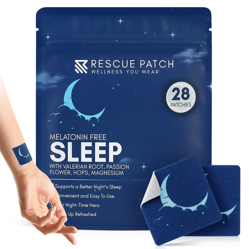 Sleep Support Patches for Adults, Melatonin-Free, Extra Strength, 28 Count | Overnight patch Plant-based Bedtime use No pills needed Easy apply