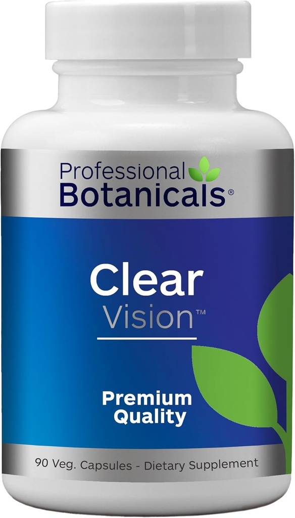 Professional Botanicals Clear Vision Eye Vitamins - Lutein, Zeaxanthin Supports Eye Strain, Dry Eyes, and Vision Health – 90 Vegetarian Capsules