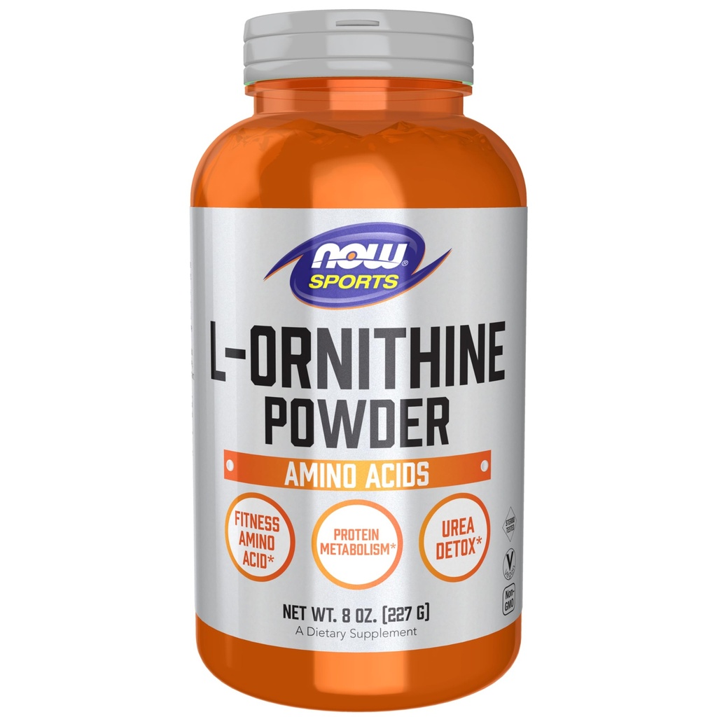 NOW Foods Sports Nutrition, L- Ornithine Powder, Protein Metabolism* and Urea Detox*, Amino Acids, 8-Ounce