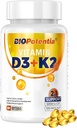 Vitamin D3 K2 with MCT Oil Supplement, Vitamin D3 5000 IU & K2 100MCG (MK7), Supports Immune, Bone & Teeth Health - Gluten Free Non-GMO - 30 Softgels