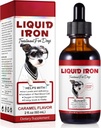 Liquid Iron Drops for Dogs, Liquid Iron Supplements for Dogs Supports Anemia, Promotes Blood Health, Improve Low Enery Levels and Lethargy - Pet Supplies Dog Vitamins - 60 ml/Caramel Flavor