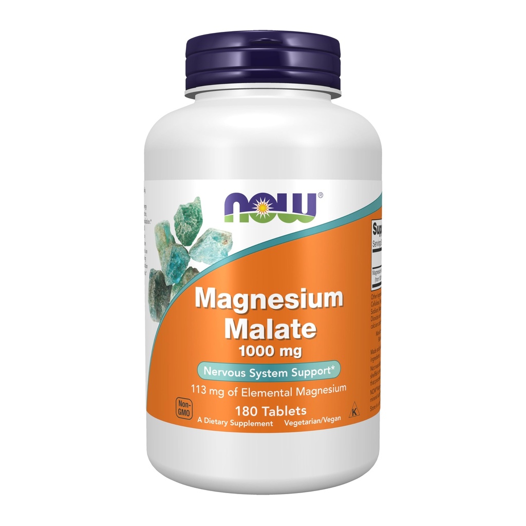 Now Foods Magnesium Malate 1000 Mg Nervous System Support Capsules - 180 Count