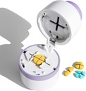 Pill Cutter - Pill Splitter with Stainless Steel Blade for Cutting Small Pills or Large Pills in one Fourth, Pill Cutter 1/4, Suitable for Cuting Vitamins, Tablets (1-4 Purple)