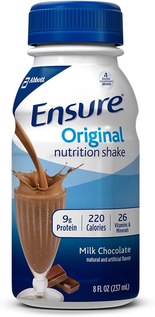 Ensure Original Nutrition Shake with 9 Grams of Protein, Meal Replacement Shakes, Milk Chocolate, 8 fl oz (Pack of 16)
