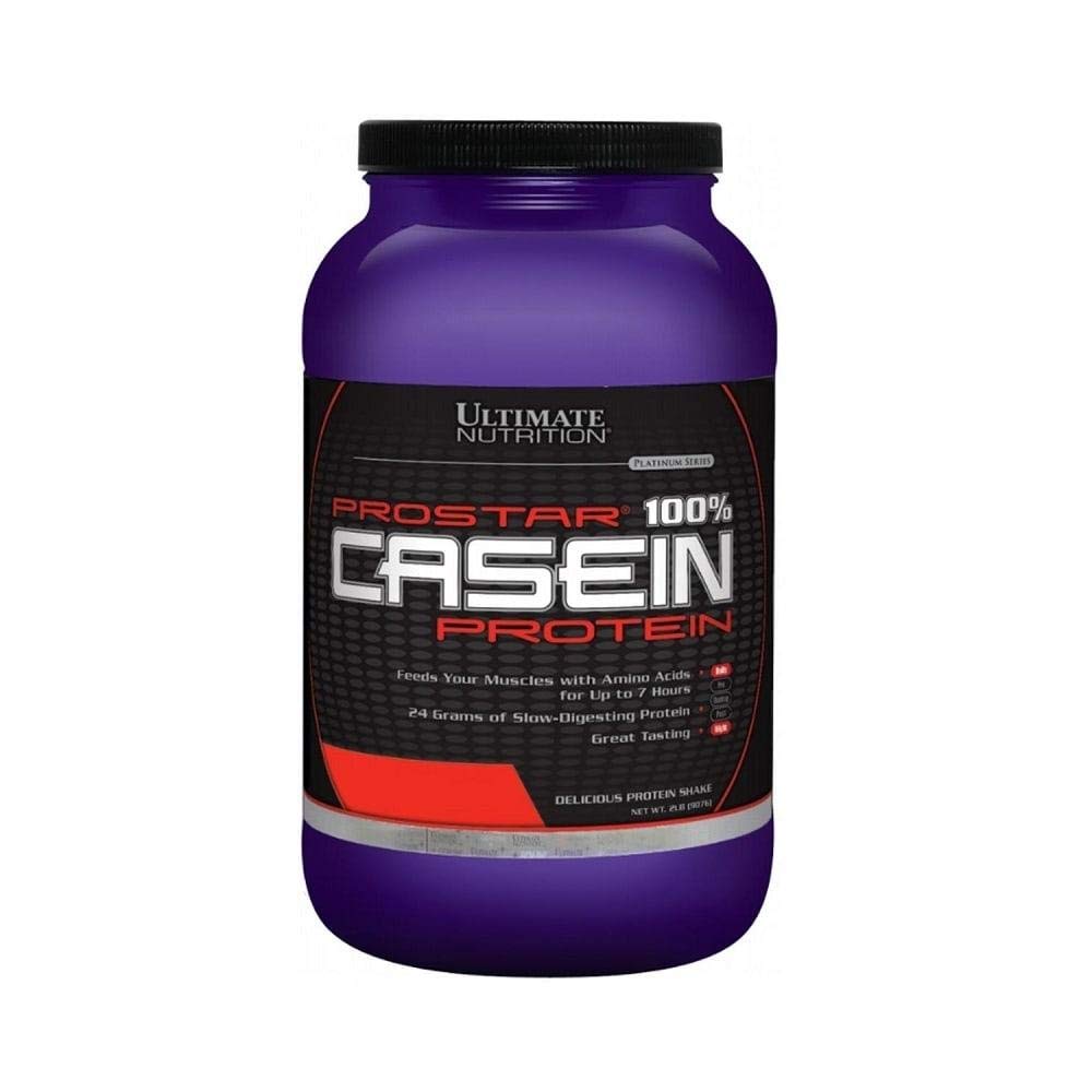 Ultimate Nutrition Prostar Micellar and Hydrolyzed Casein Protein Powder - Fat Free Overnight Muscle Growth and Recovery with BCAAs, 2 Pounds, Strawberry
