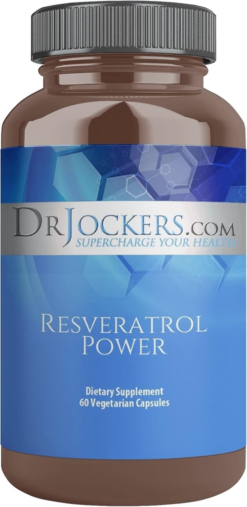 Resveratrol Power by Dr. Jockers, with Immune Support, Anti-Aging, Important for Skin Health, Trans Resveratrol, 200 mg, 60 Day Supply