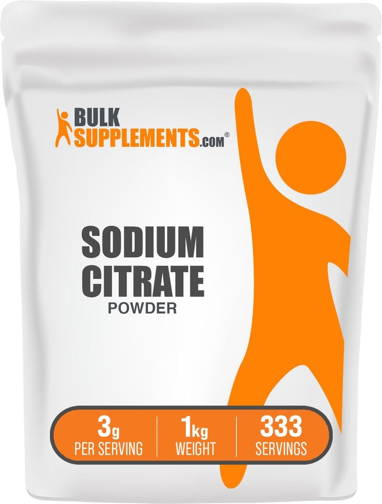 BulkSupplements.com Sodium Citrate Powder - Sodium Citrate Food Grade, Emulsifier, Flavor Enhancer - Gluten Free, 3g per Serving, 1kg (2.2 lbs) (Pack of 1)