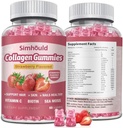 Vegan Collagen Gummies for Women Anti Aging, Skin, Hair Nails, Collagen Types 1 and 3, Biotin, Sea Moss for Men - Sugar Free, Non-GMO, 60 Counts Collagen Supplements Gummies
