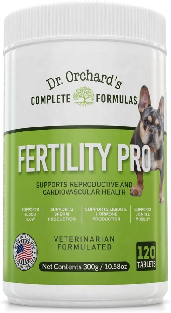 Dr. Orchards Fertility Pro for Dogs - Vet Formulated - for Males and Females -120ct