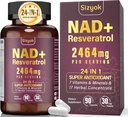 NAD Supplement, Liposomal NAD+ Supplement with Resveratrol, NAD Resveratrol Supplement - Boost NAD+ for Aging Defense, Energy, Focus - Ultra Antioxidant Capsules，32