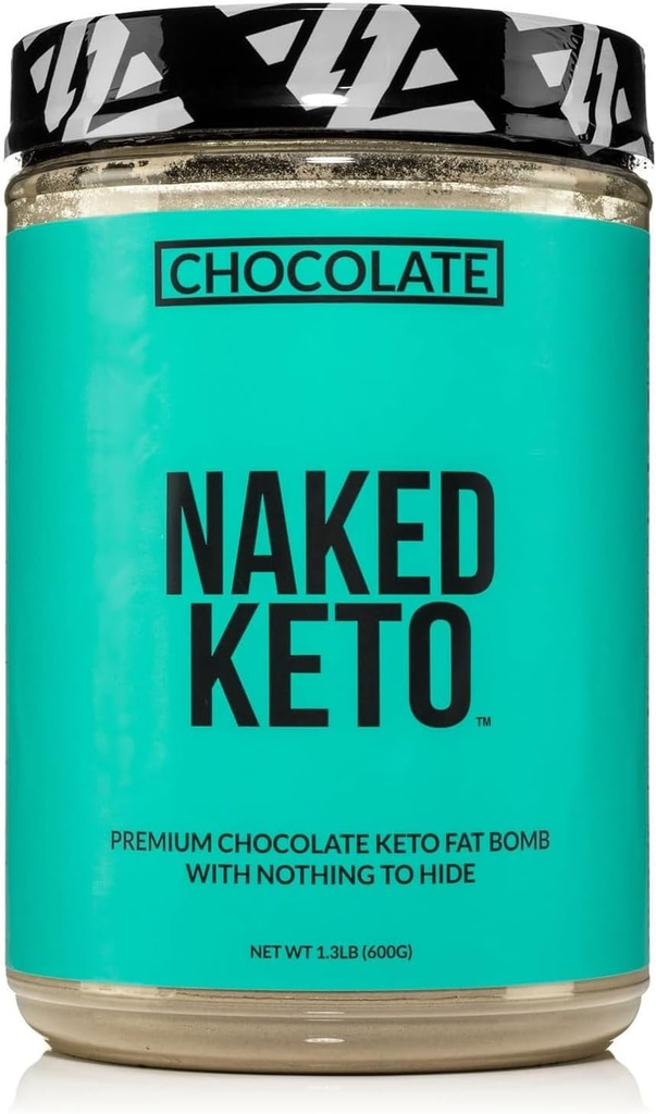 Naked Chocolate Keto - Premium Chocolate Keto Fat Bomb Powder - Nothing Artificial - Gluten-Free Keto Bomb Chocolate Mct Oil Powder with No Gmos - 1.3 Lb