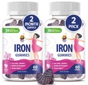 SUNNY SAM Iron Gummies for Kids & Adults - Iron Vitamins with Vitamin C, 10mg per Serving - Chewable Fruit Gummy for Immune Support Red Blood Cell Production