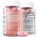 Sugar Free Garcinia Cambogia Gummies 1000mg 95% HCA Pure Extract with L-Carnitine, Raspberry Ketone, Chromium, Green Coffee Bean for Metabolism, 100% Organic Extract, Vegan, Strawberry Flavor 60 Cts