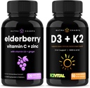 NutraChamps Elderberry and Vitamin D3+K2 Capsules Bundle
