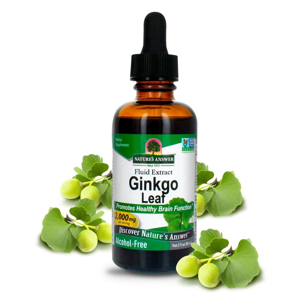 Nature's Answer Alcohol Free Ginko Leaf, 2 Ounce, 2 Count