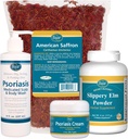 Psoriasis Care Kit - Includes American Saffron Tea, Slippery Elm Bark Powder, Psoriasis Scalp and Body Wash, and Psoriasis Cream. 4 Items Recommended in The Book Healing Psoriasis by Dr. John Pagano