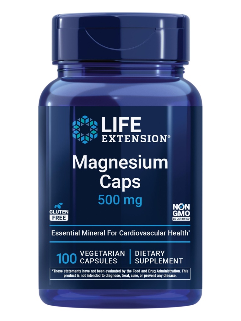 Life Extension Magnesium Caps, 500 mg, 100 Vegetarian Capsules