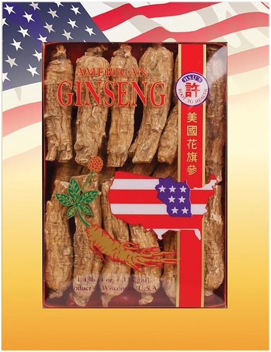 Hsu's SKU 0131-4 | Half Short Large | Cultivated American Ginseng from Marathon County, Wisconsin USA | 许氏花旗参 | 4oz Box, 西洋参, B007Z79V74