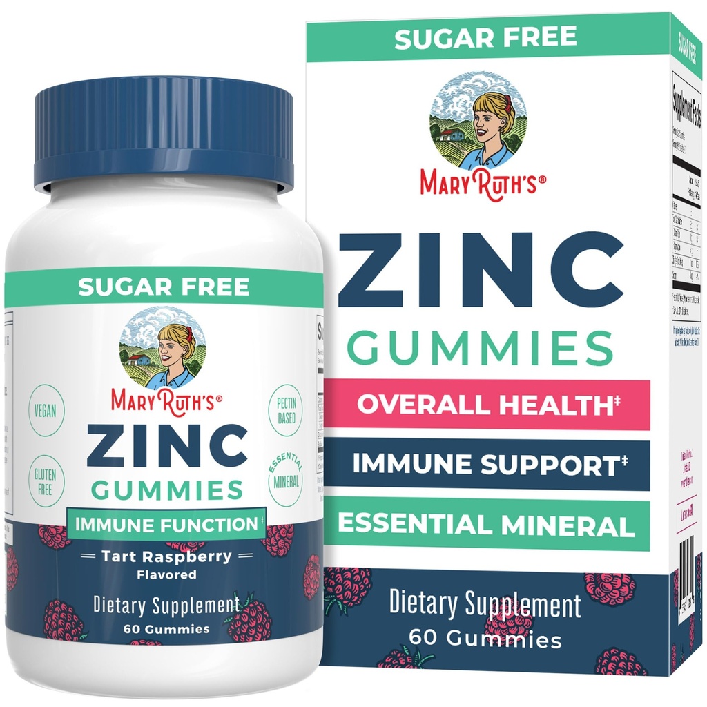 MaryRuth Organics Zinc Gummies | Zinc Supplements | Immune Support Supplement | Essential Mineral | Pectin Based | Overall Health & Wellness | Ages 14 & Up | Vegan | Non GMO | 30 Servings