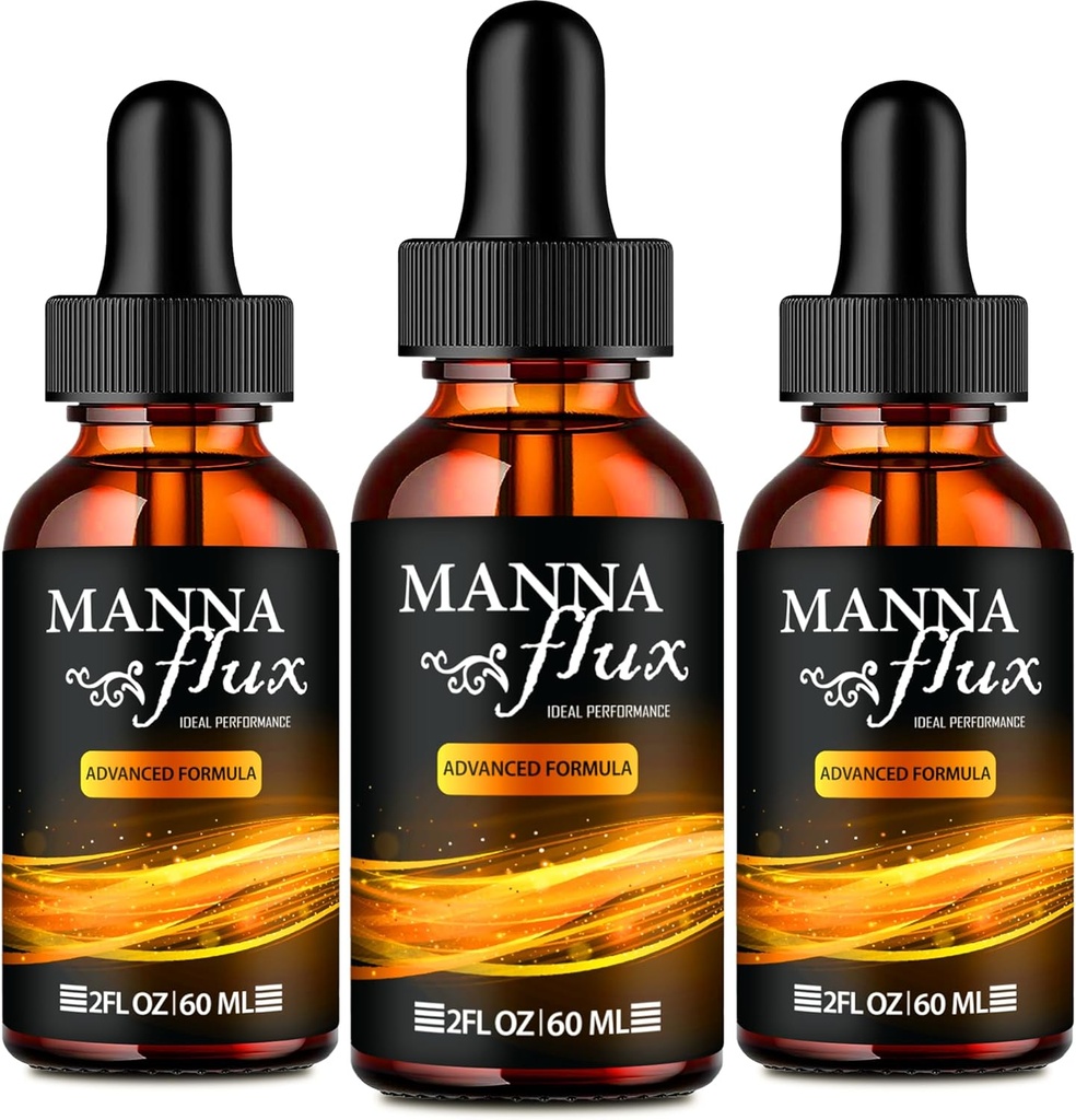 Manna flux Drops, Mannaflux Support Supplement Liquid Drops - Maximum Strength, Manna Flux Health & Wellness Drops, Mannaflux All Natural Formula, Manna Flux Liquid Drops Reviews (3 Pack)
