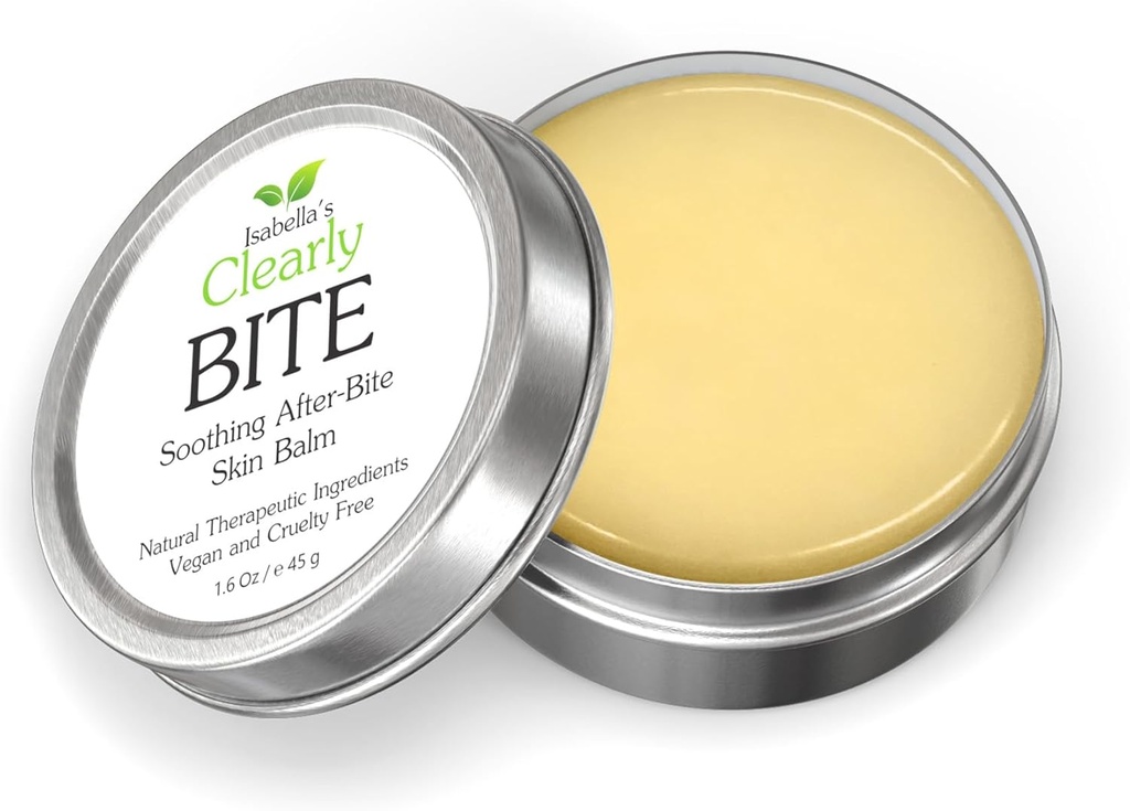 Isabella's Clearly BITE Soothing After Bite Anti Itch Balm | Fast Relief from Insect Bites | Natural Ointment with Aloe Vera, Peppermint, Calendula | Vegan, Cruelty Free, Made in USA