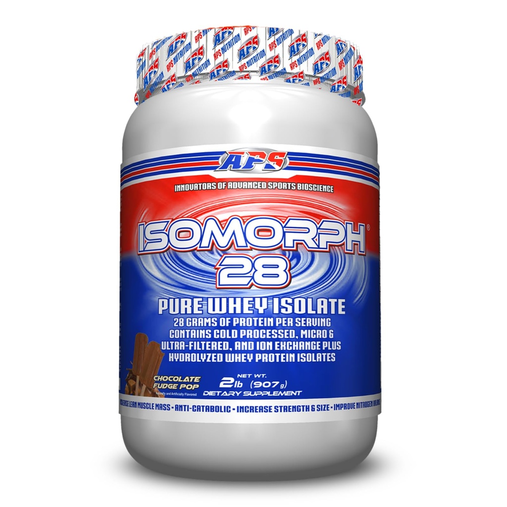 APS Nutrition Isomorph 28 Protein Powder | Pure Whey Isolate | Cold Pressed, Ultra- Filtered, & Ion Exchange Isolates | 28g Protein | 2 Pound (Chocolate Fudge Pop)