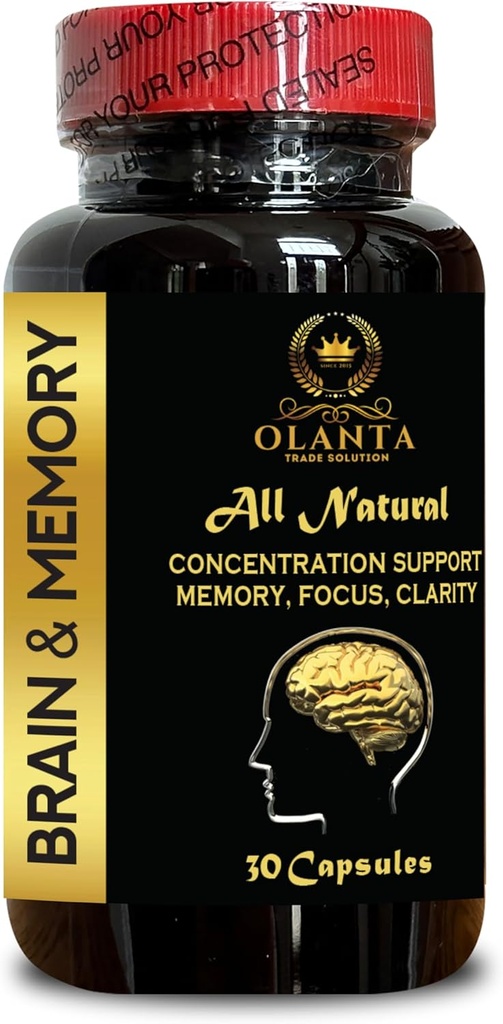 Brain Memory Support - Memory Enhancement Support, Brain Support Supplement with Memory and Focus Vitamins for Adults of All Ages, Cognitive Support - 1 Bottle 30 Capsules