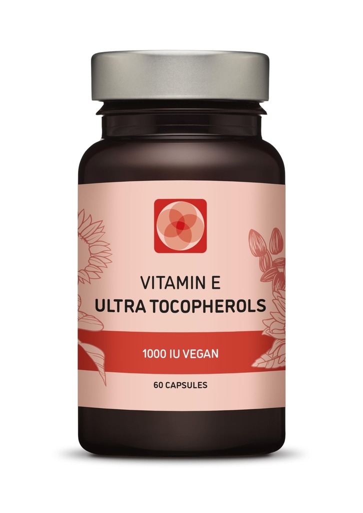 Vitamin E 1000 IU Ultra Tocopherol 450mg Vitamin E Vegan – All 4 Tocopherols - Alpha Tocopherol + Beta Tocopherol + Gamma Tocopherol + Delta Tocopherol– Unique d Alpha (60)