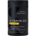 Sports Research® Vitamin D3 10,000iu (250mcg) with Coconut MCT Oil - Max Strength Vitamin D Supplement - Gluten Free · Non-GMO · Soy Free - 120 Count Softgels