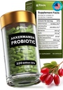 Akkermansia Muciniphila Probiotics 320 Billion CFU| Probiotic and Prebiotic | Akkermansia Probiotics for gut health | Inulin Prebiotic Fiber Capsules Astaxanthin & Berberine & Chromium | 120 capsules