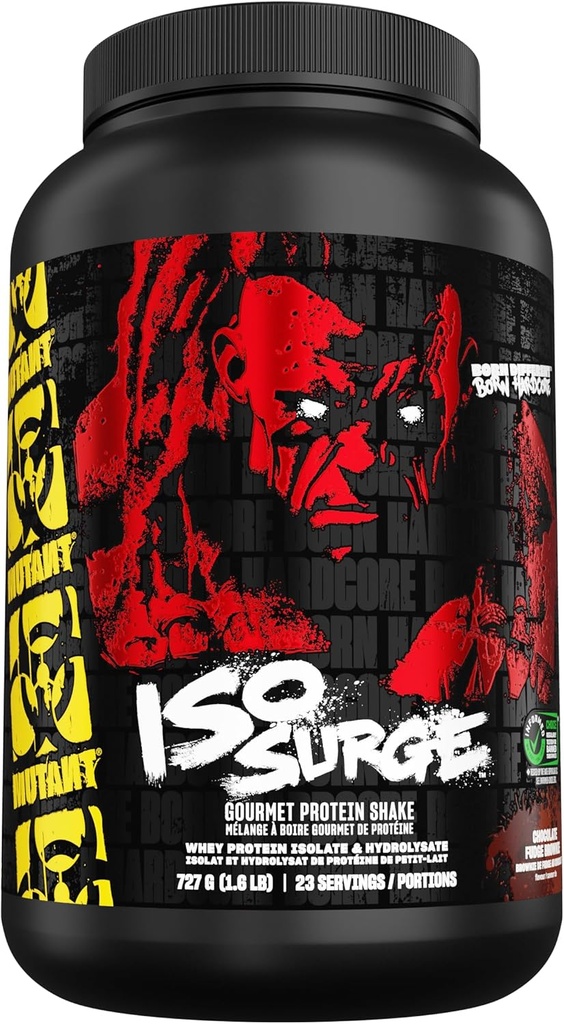 Mutant ISO Surge Whey Protein Powder Acts Fast to Help Recover, Build Muscle, Bulk and Strength, 1.6 lb - Chocolate Fudge Brownie
