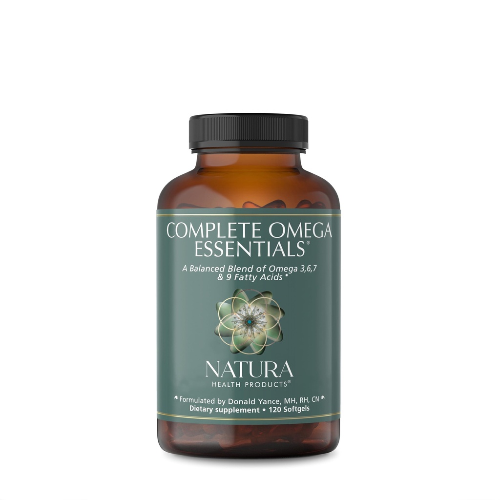 Natura Health Products Complete Omega Essentials Supplement - Balanced Blend of Omega 3, 6, 7, & 9 Fatty Acids - Featuring Fish Oil Concentrate, Borage Seed Oil, Sea Buckthorn Berry (120 softgels)