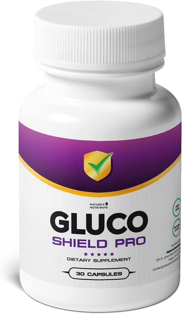 GlucoShield Pro - Natural Supplement with Vitamins B1, B2, B6, Magnesium, Zinc & Calcium | Non-GMO, Stimulant-Free, Easy-to-Take | Made in The USA, GMP-Certified | 30 Capsules, 1 Month Supply