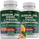 NEW AGE Selenium, Zinc, Iodine, L Tyrosine, Ashwagandha - Supplement for Women and Men with Bladderwrack, Turmeric, Silica Kelp, Schisandra - 120 Count