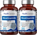 B-3 Nicotinamide 500 mg 100 Caps 2 Pack - Nicotinic Amide Niacin Natural Flush-Free Vitamin Formula - Supports Skin Cell Health