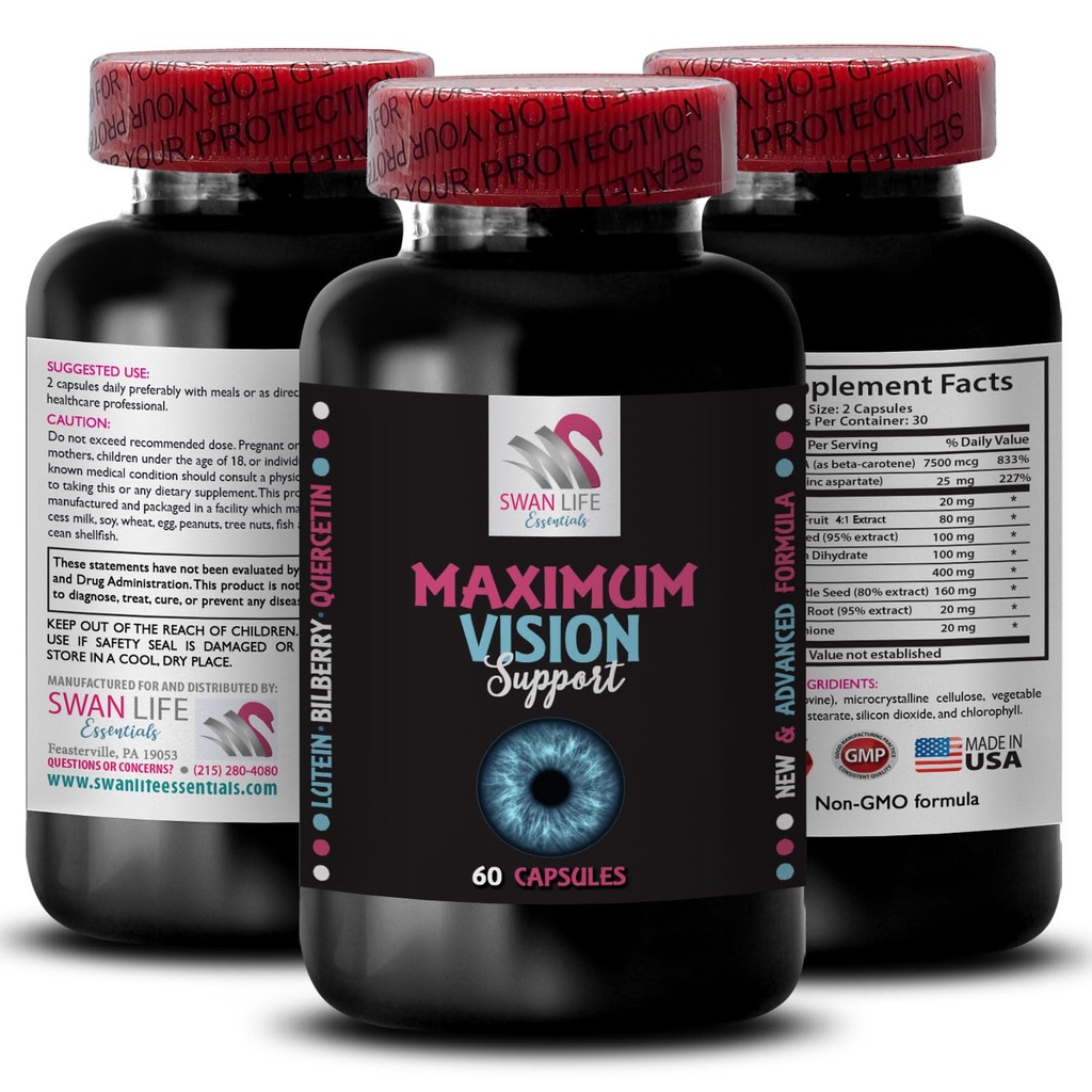 Vision balance - EYE VISION SUPPLEMENT - Focus advantage, Crystal vision, Clear eye, Sharp perception, Focus improvement, Clear image, Better sight, Visual enhancement 1 Bottle 60 Capsules
