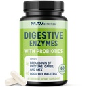 Digestive Enzymes 400MG with Probiotics for Digestive Health & Bloating Relief for Women & Men | Enzyme Blend with Probiotic Strains, Anti Bloating Supplement for Women & Men | Non-GMO Vegetarian 60ct