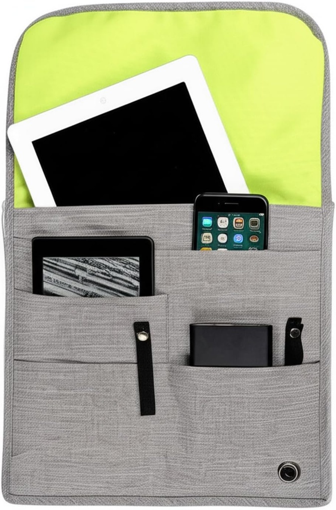 SO~MINE Airplane Pocket Organizer | Tray Table Cover | In Flight Seat Back Organizer Bag | Commuter Essential Travel Bag | Media Pouch For Flying | Travel Gift | Attaches To Luggage
