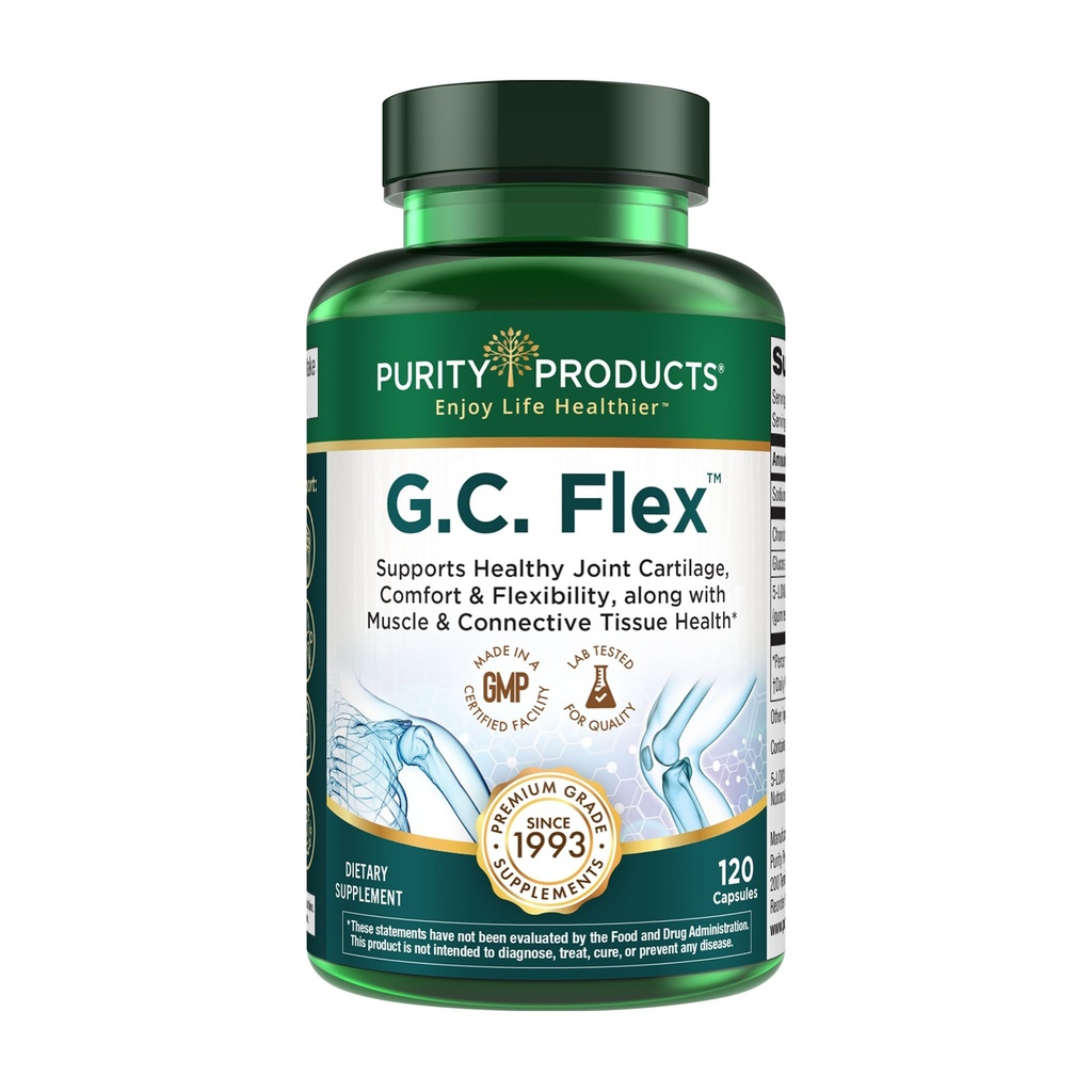 Purity Products G.C. Flex (Glucosamine and Chondroitin Sulfate Super Formula) - Supports Joint + Cartilage Health + Healthy Muscles + Connective Tissue - Promotes Joint Flexibility - 90 Capsules from