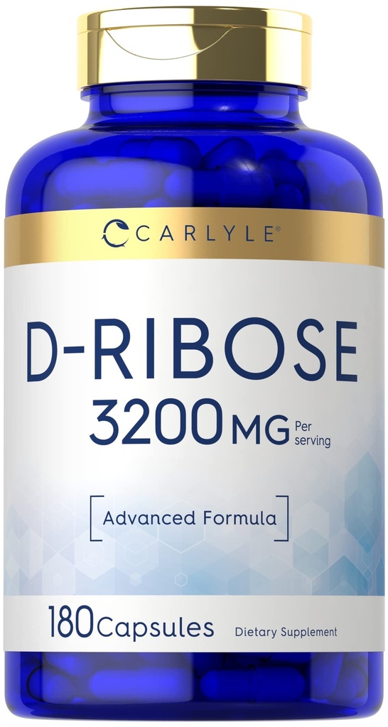 Carlyle D-Ribose Capsules | 3200mg | 180 Pills | Advanced Formula