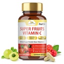 Organic Veda Super Fruits Vitamin C Supplement - Amla Fruit & Acerola Vitamin C Capsules with Bioflavonoids for Daily Immune Support - Organic Whole Food Fruit C+ Antioxidants Complex, 120 Vegan Pills