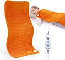 WOOMER Extra Large Heating Pad, 17"x33" XL Heating Pad, Heat Pad with Multi-Color Option, Moist Heat Therapy Feature, Auto Shut-Off, Power Cords Storage Belt