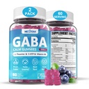 GABA Gummies 500 mg - Sugar-Free Calm Gummies with L Theanine, 5-HTP, Vitamins D3, B12, Ashwagandha, Melatonin-Free for Brain Calm, Mood, Zzz Better, GABA Supplement for Adult, Blueberry Flavor,2 Pack