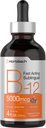 Horbaach B12 Vitamin 5000 mcg Sublingual | 4 Fl Oz | as Methylcobalamin and Cyanocobalamin | Liquid Vegetarian Drops | Berry Flavor | Non-GMO & Gluten Free Supplement