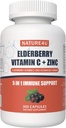 5 in 1 Elderberry Immune Support Supplement, Daily Immune Boosters for Adults Antioxidants Supplement, Elderberry 1000 mg, Vitamin C, Zinc, Echinacea, Ginger, 300 Vegan Capsules - 5 Month