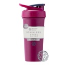 BlenderBottle Sport Sleek Insulated Stainless Steel Shaker Bottle with Wire Whisk, Protein Shakes & Hydration for Athletes & Fitness Enthusiasts, Easy Mixing, Lockable Lid, 25-Ounce, Raspberry