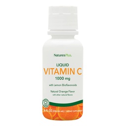 NaturesPlus Liquid Vitamin C - 1000 mg, 8 fl oz - with Lemon Bioflavonoids - Vegetarian, Gluten Free - 8 Servings