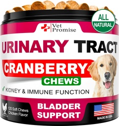 Dog UTI Chews - Advanced Cranberry Supplement for Dogs - Bladder Control - Urinary Tract Support - Cranberry Supplement Vitamins Multivitamin Chews - Made in USA